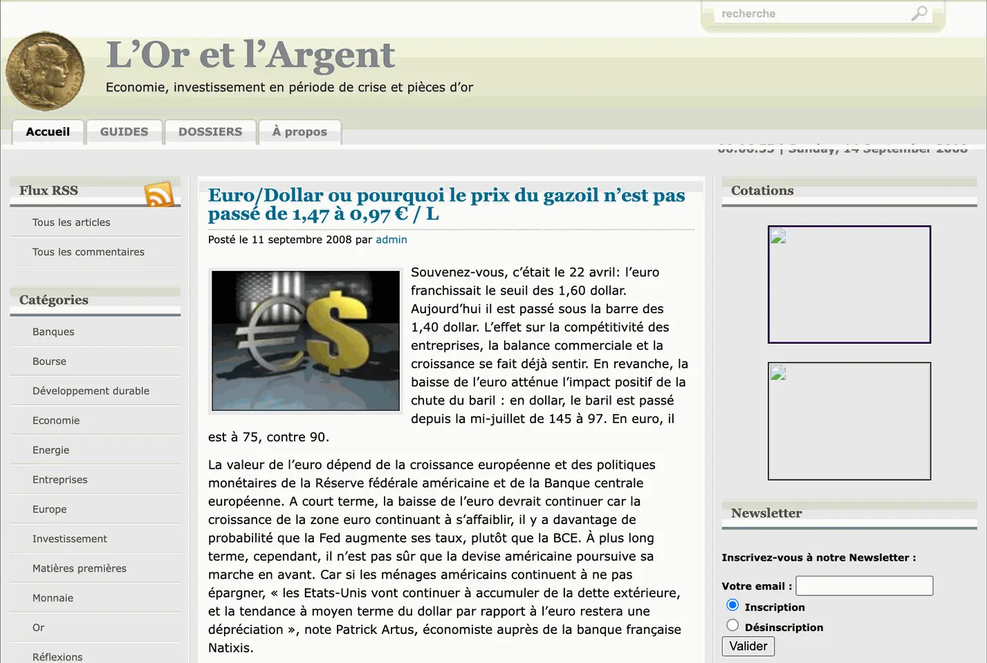 Lancement du blog L'Or et l'Argent Lancement du blog L'Or et l'Argent