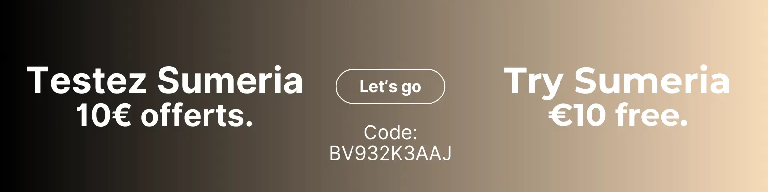 Code de réduction Sumeria Bannière de parrainage Sumeria