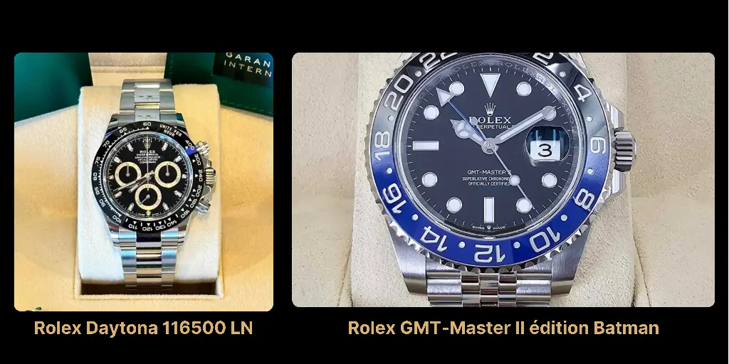 Rolex Daytona 116500 LN et Rolex GMT-Master II édition Batman